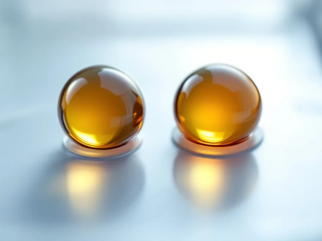 two small intraocular lens implants displayed side by side on a clean medical tray under soft light, shallow depth of field, editorial medical photography, no text