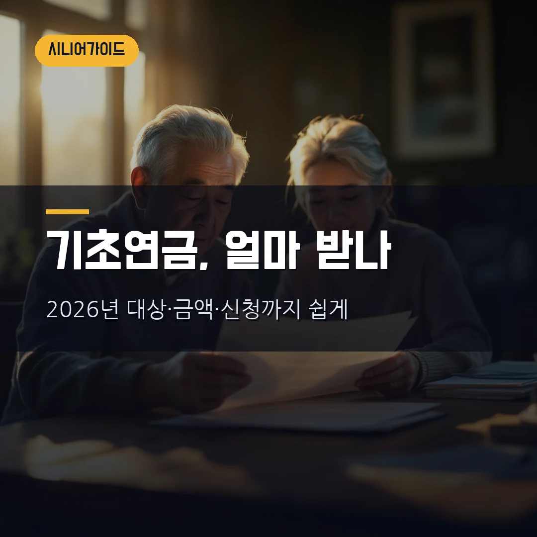 2026 기초연금 총정리 — 얼마, 누가, 어떻게 신청하나(소득인정액까지 직접 확인)