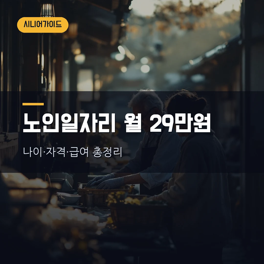 노인일자리 신청방법 2026 — 공익활동형 월 29만원, 나이·자격·유형별 급여부터 하반기 모집까지 총정리