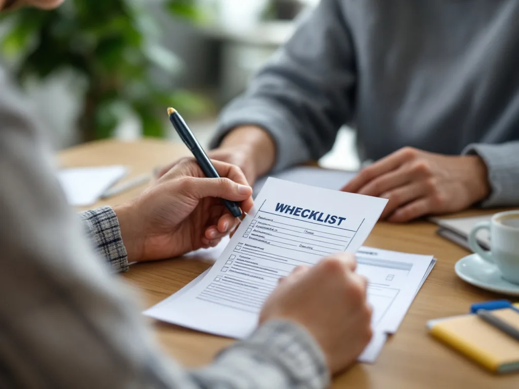 caregiver calling welfare center with disability registration card and checklist on table