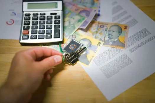 home oxygen concentrator rental contract, calculator and health insurance card on family table