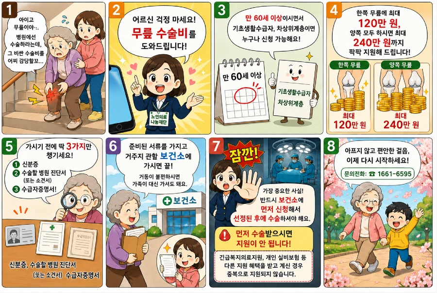 노인 무릎 인공관절 수술비 지원 신청절차