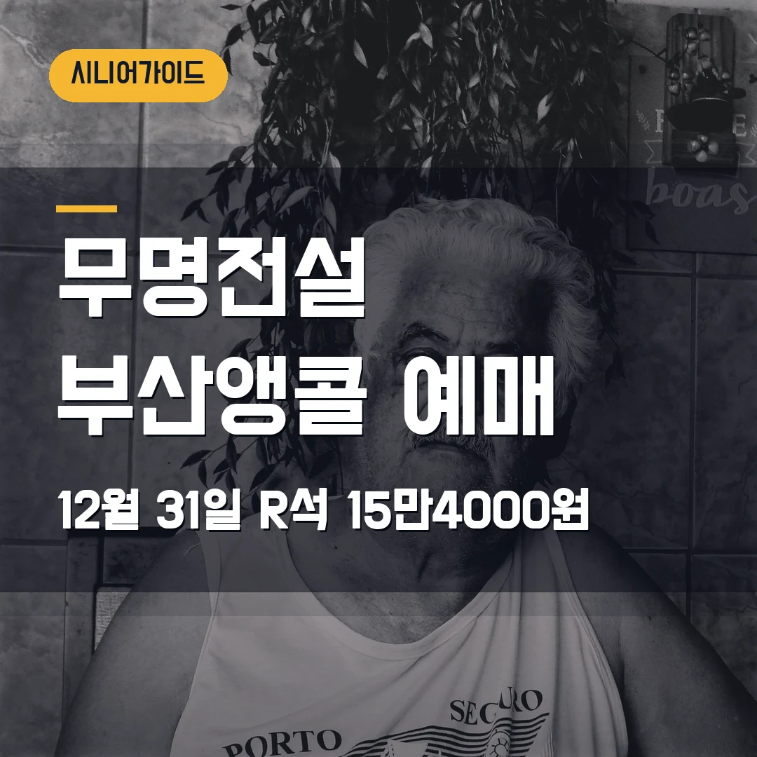 무명전설 부산앵콜 예매｜12월 31일 벡스코 오디토리움·R석 15만4000원 확인