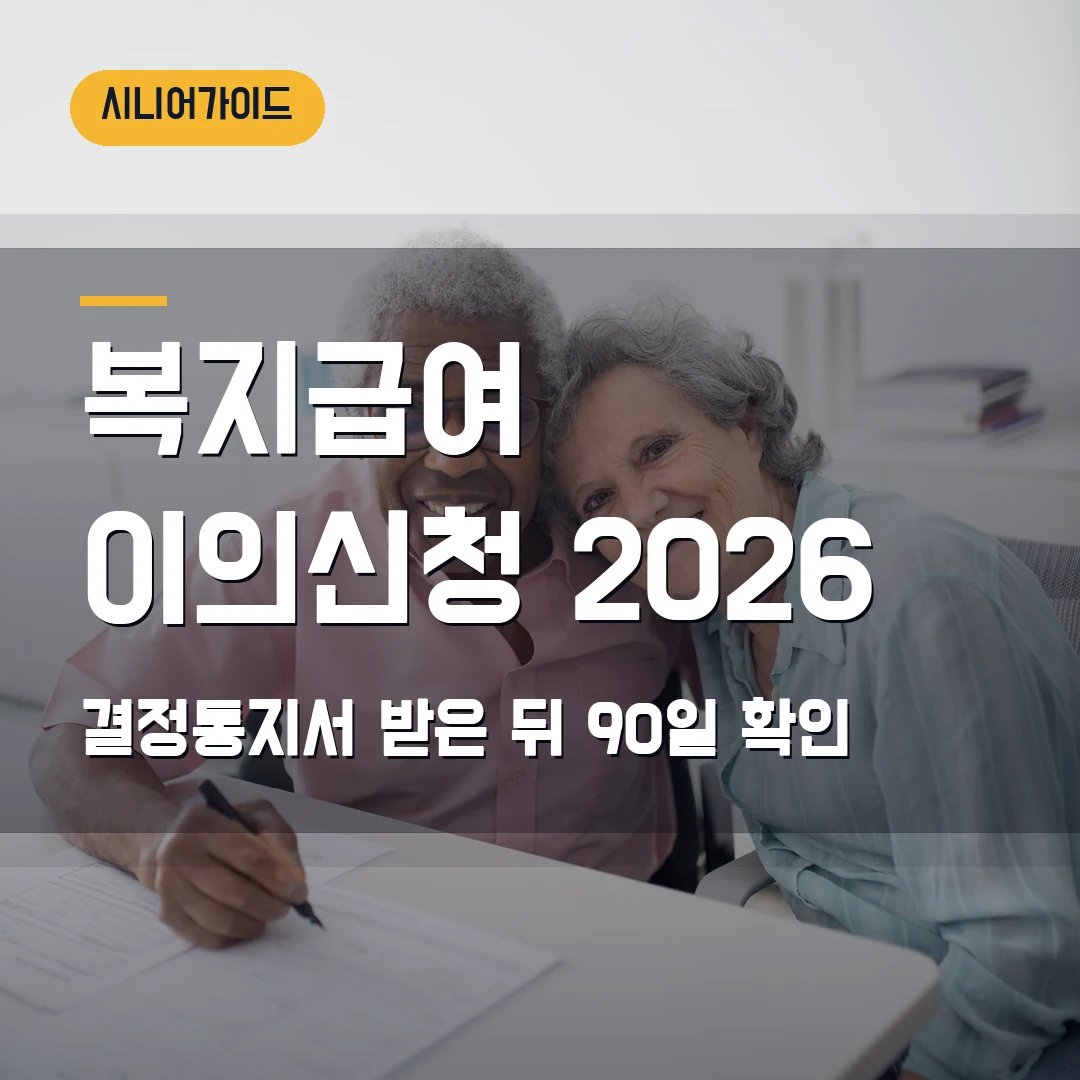 복지급여 이의신청 2026 — 결정통지서 받은 뒤 90일에서 막힐 때