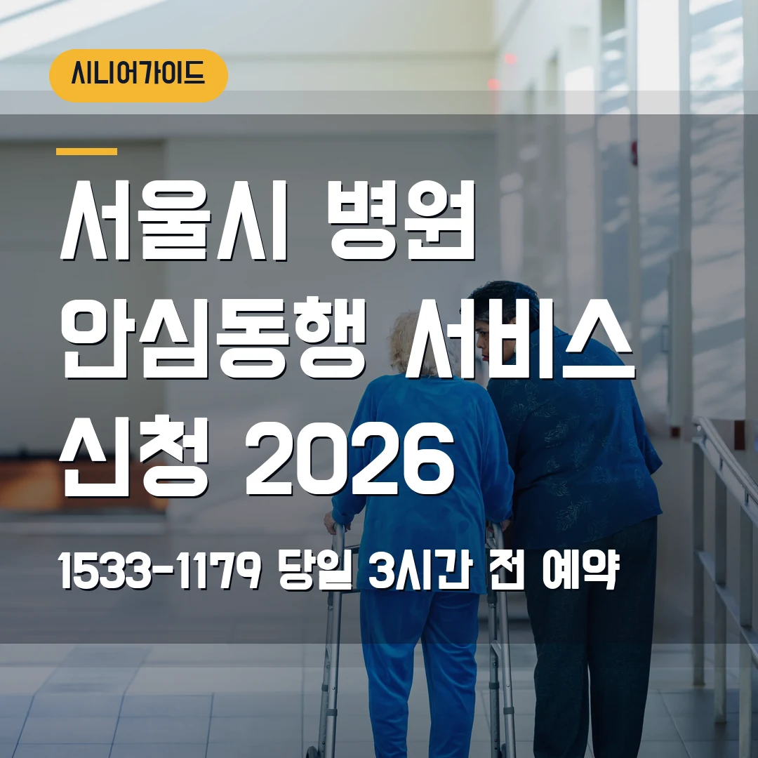 서울시 병원 안심동행 서비스 신청 2026 — 1533-1179, 당일 3시간 전 예약에서 막힐 때
