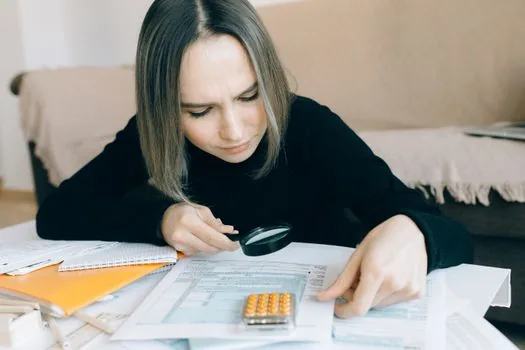 national pension tax documents, calculator and reading glasses on a bright wooden table | 국민연금 세금 서류와 계산기를 함께 확인하는 장면