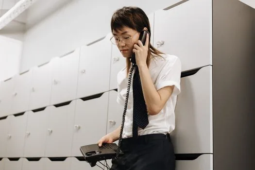 welfare center phone 상담 memo, guardian contact list, elderly parent apartment address note on desk, realistic Korean administrative photo | 행정복지센터 전화 신청 준비 장면
